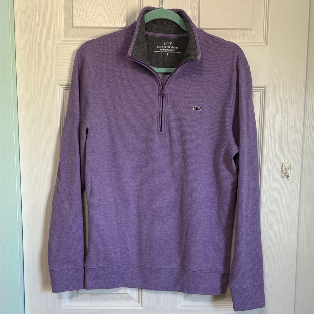 Vineyard Vines Women’s Zip-Up Pullover Purple Sweater
